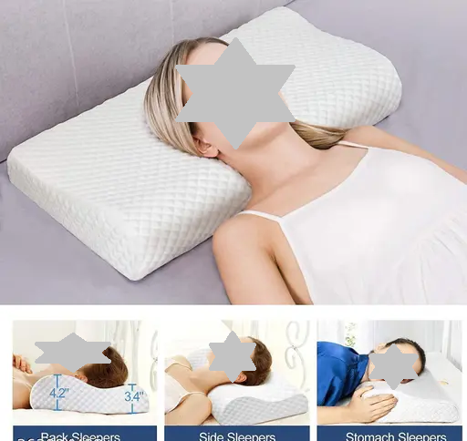 Memory Foam Cervical Pillow for Sleeping - Orthopedic Contoured Neck Pillow for Neck and Shoulder Pain (Standard - 21 x 13 Inch, White Bamboo Cover, Pack of 1) Color 1 (R804)