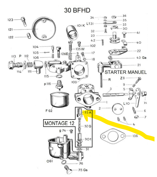 Pièce carburateur