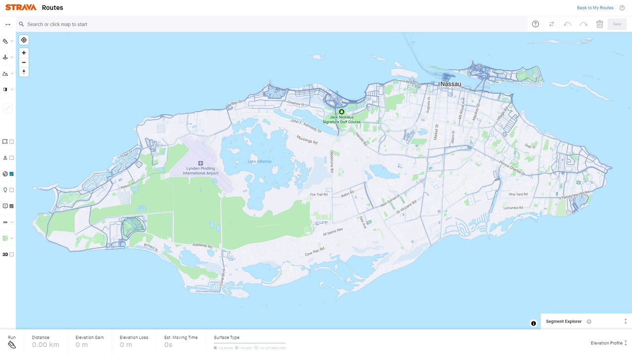 Nassau Strava Heatmap