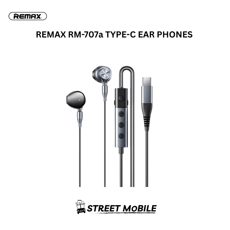 REMAX RM-707A TYPE C SOUND CARD WIRED MUSIC CALLING ENTERTAINMENT EARPHONE