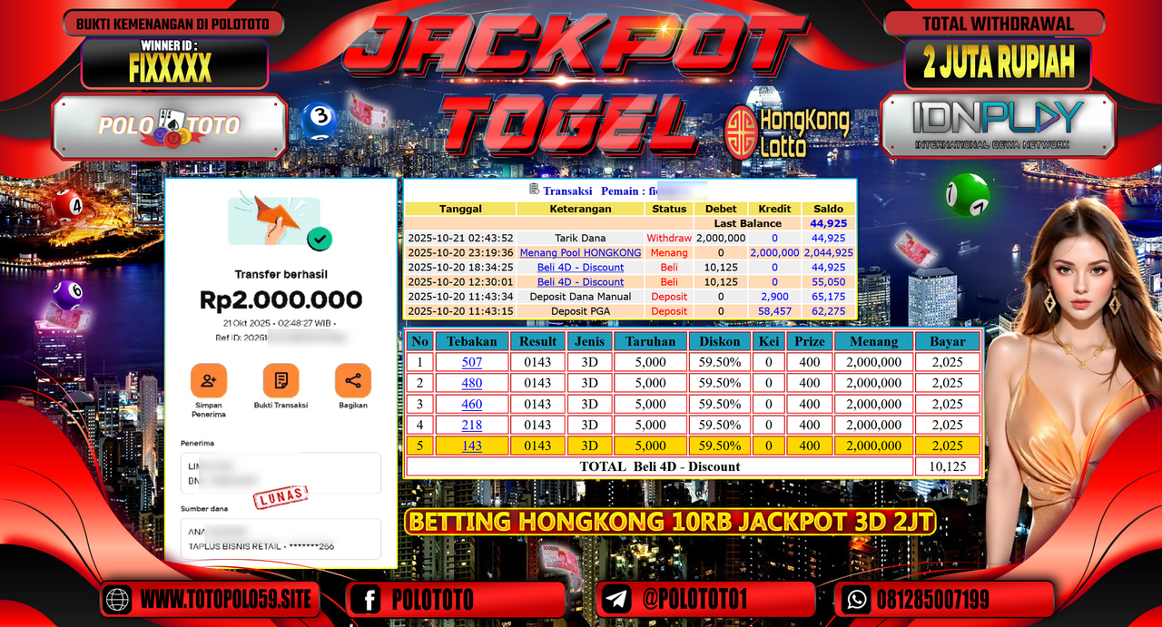 POLOTOTO JACKPOT TOGEL HONGKONG LOTTO Rp.2.000.000,-