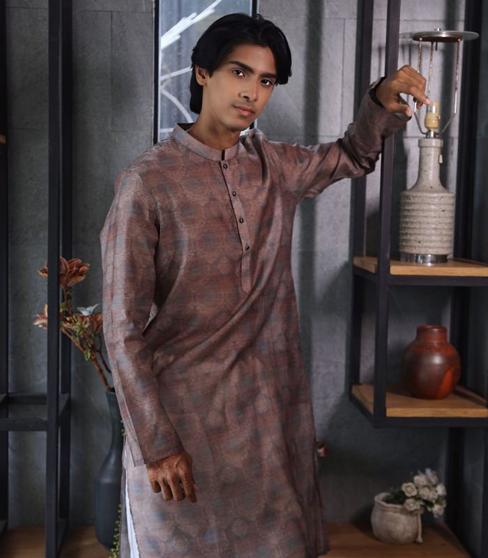 Men’s Exclusive LT Purple Print Panjabi