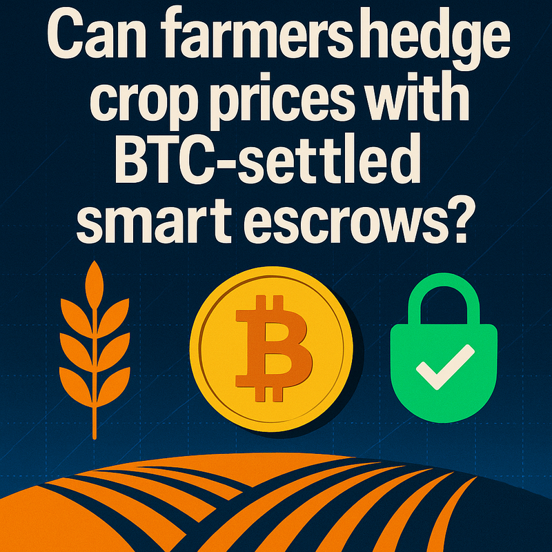Can farmers hedge crop prices with BTC-settled smart escrows?
