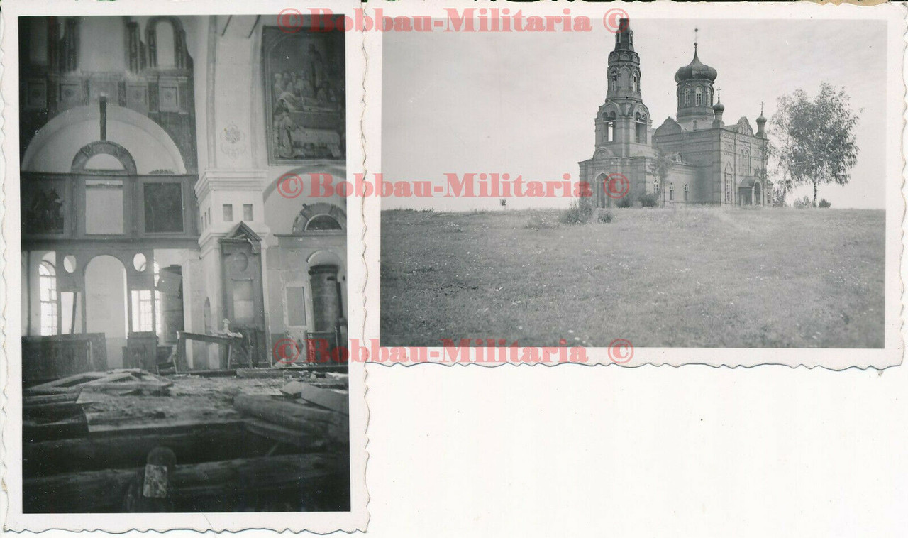 Fotos Russland Vormarsch 29.Infanterie-Div. Falken Div. geplünderte Kirche