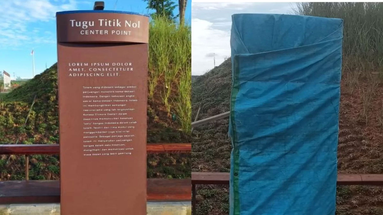 Viral! Teks Dummy di Tugu Titik Nol Kilometer IKN, Otorita IKN Klarifikasi