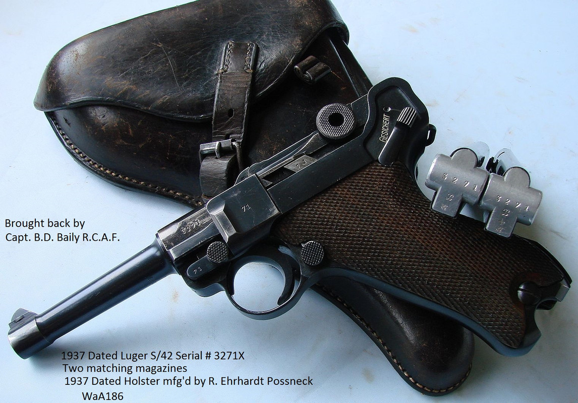 #2 Capt B.D. Baily pistol- 1937 dated S 42 serial number 3271x