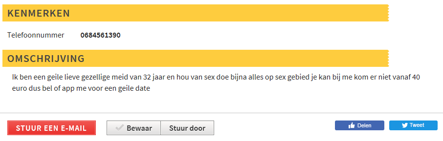 Advertentie Saskia tekst