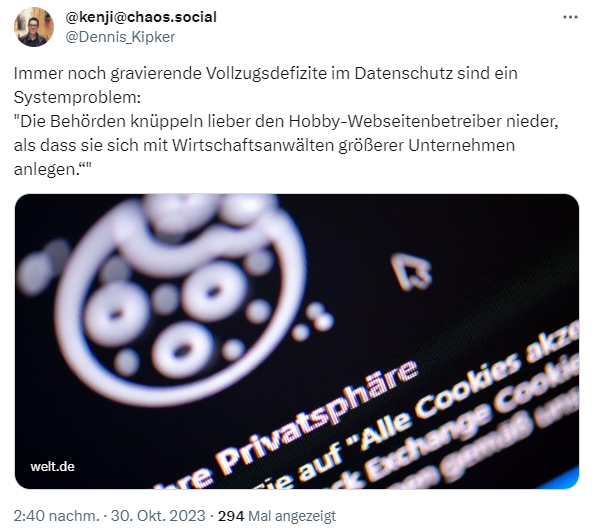 Datenschutz mit Defiziten
