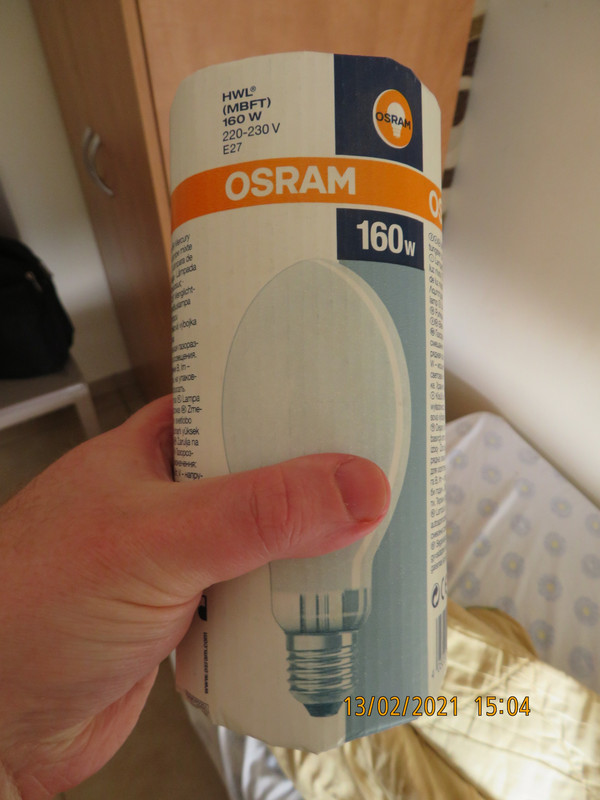 Lighting-Gallery.net - Light bulbs (Lamps)/Decided to put one of my Osram  HWL 160W f278 in my room at my father home