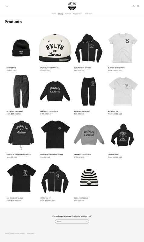Brooklyn Lacrosse Clothing Screenshot 1
