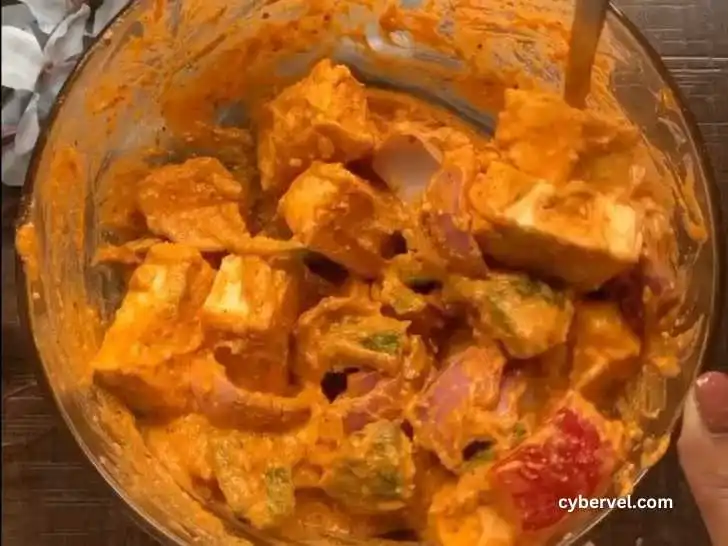 marinate paneer and vegitables