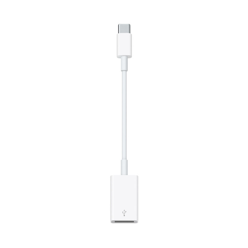 Adaptador original Apple de USB-C macho a USB-A hembra.