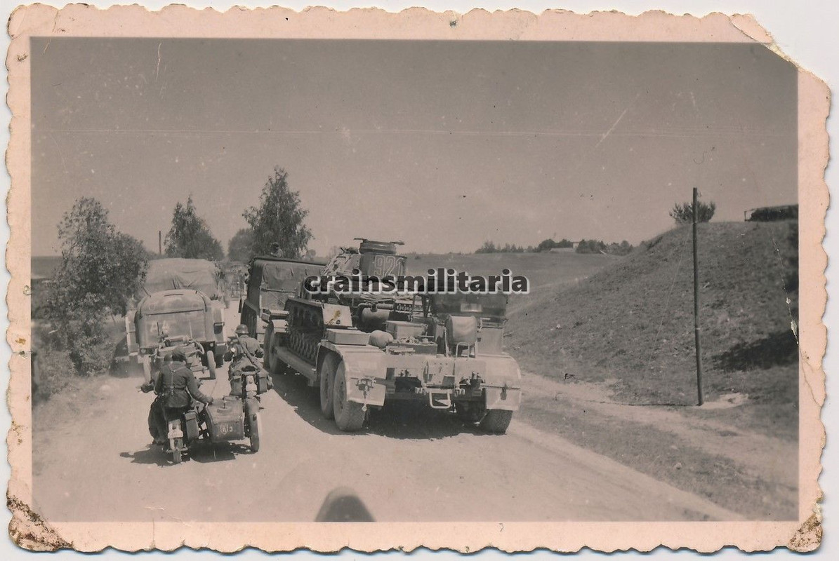 Orig. Foto SdKfz 9 m. Tieflader Anhänger SdAnh 1