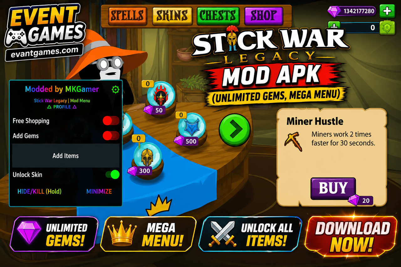 Stick War Legacy MOD APK Spearton phalanx battle scene