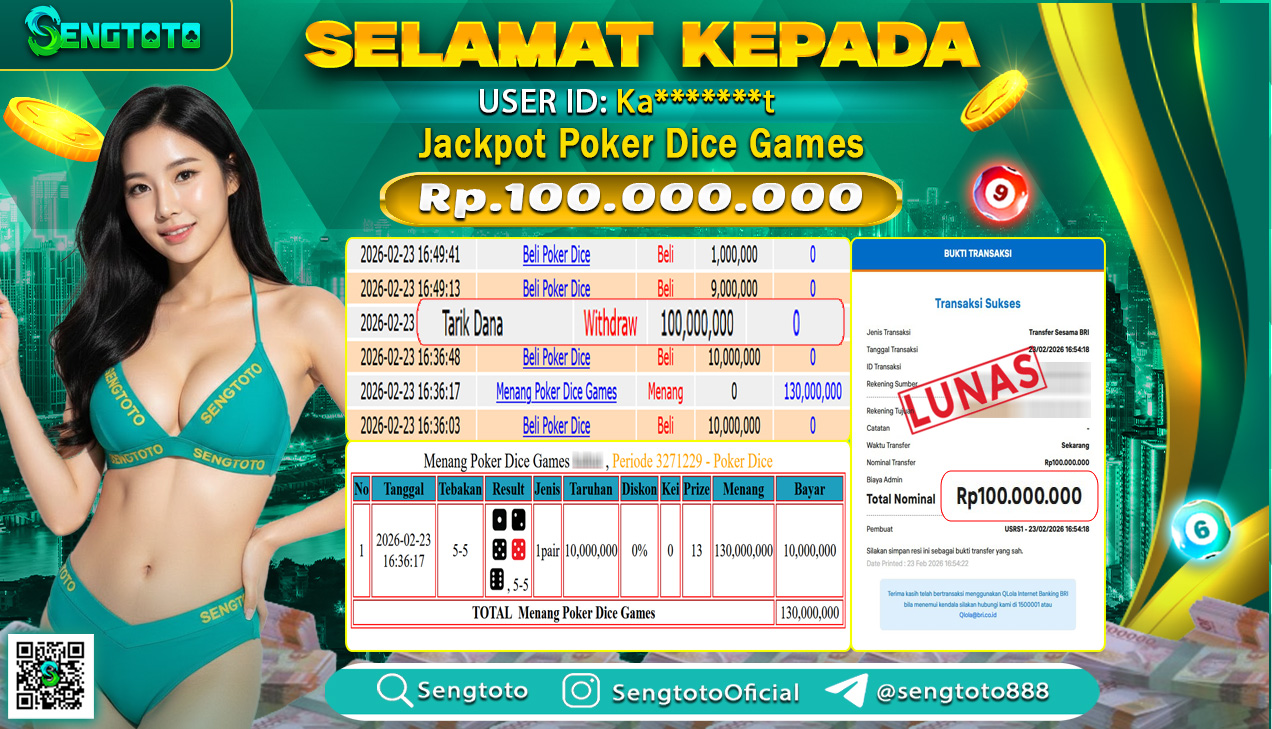 BUKTI PEMBAYARAN LIVEGAME POKER DICE GAMES