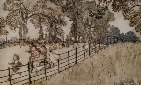 Ilustrasi Arthur Rackham dari Peter Pan di Kensington Gardens (1906).