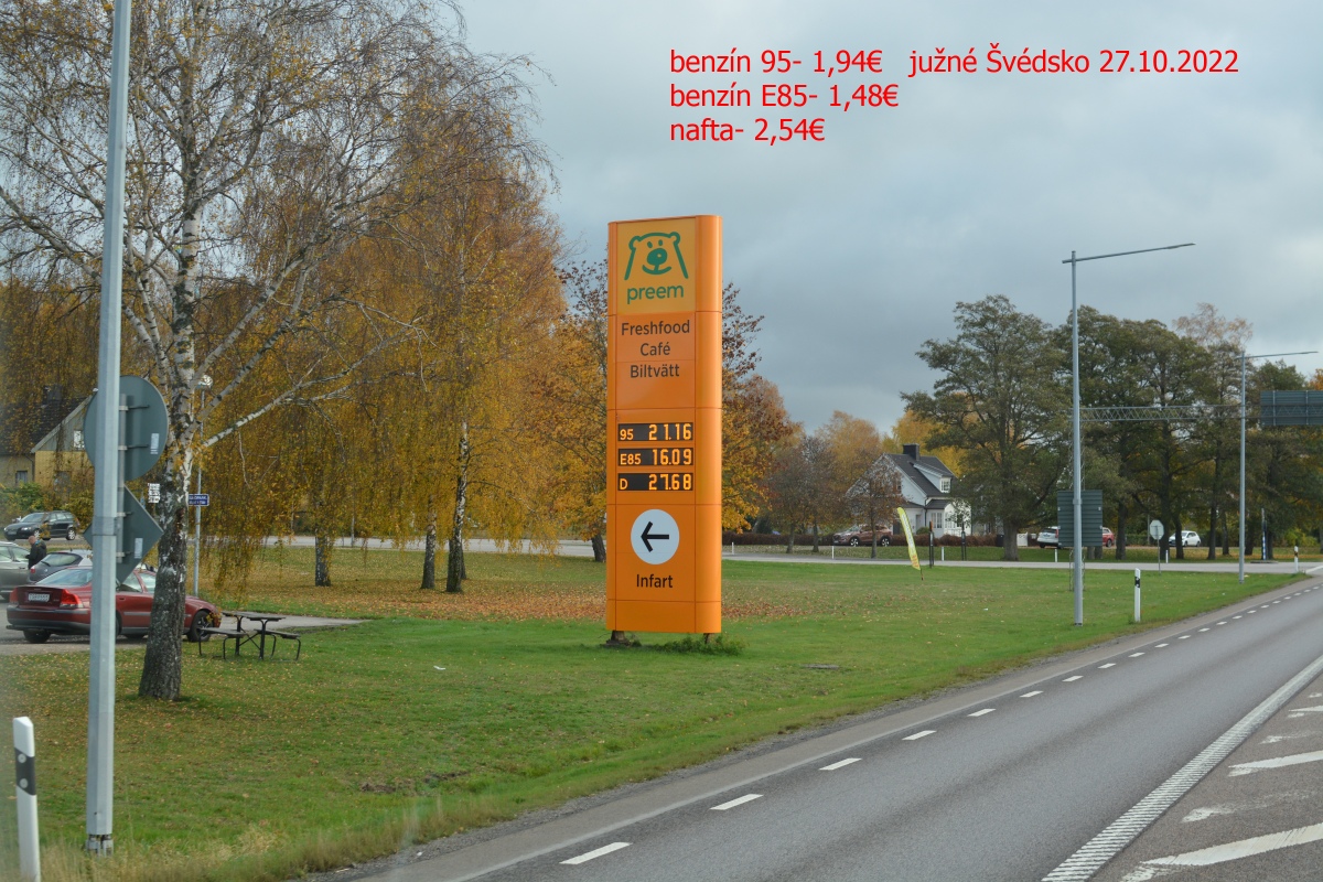 ceny palív 1 Švédsko 3 E85
