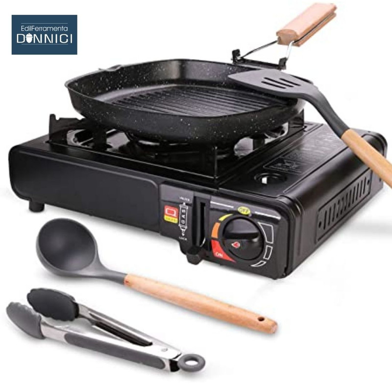 Fornello Da Campeggio A Gas - Acciaio Cromato, Compatto Per Bombole Butano - Ideale Per Escursionismo E Outdoor - Foto 6