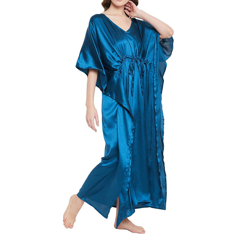 Women Satin Silk Nightdress Lingerie Sleepwear Nightgown Maxi Robe Loungewear - Picture 15 of 125