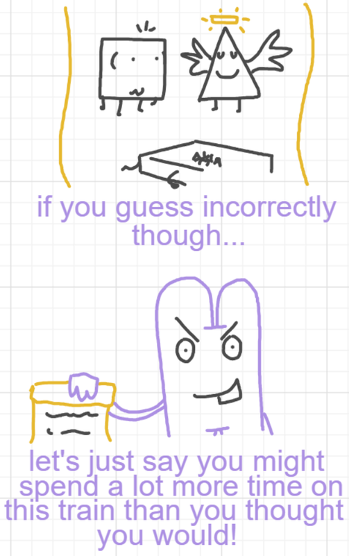 A panel from A Murder On The, episode six of the Board Boards object show by Furretwalk/WalkingFurret.