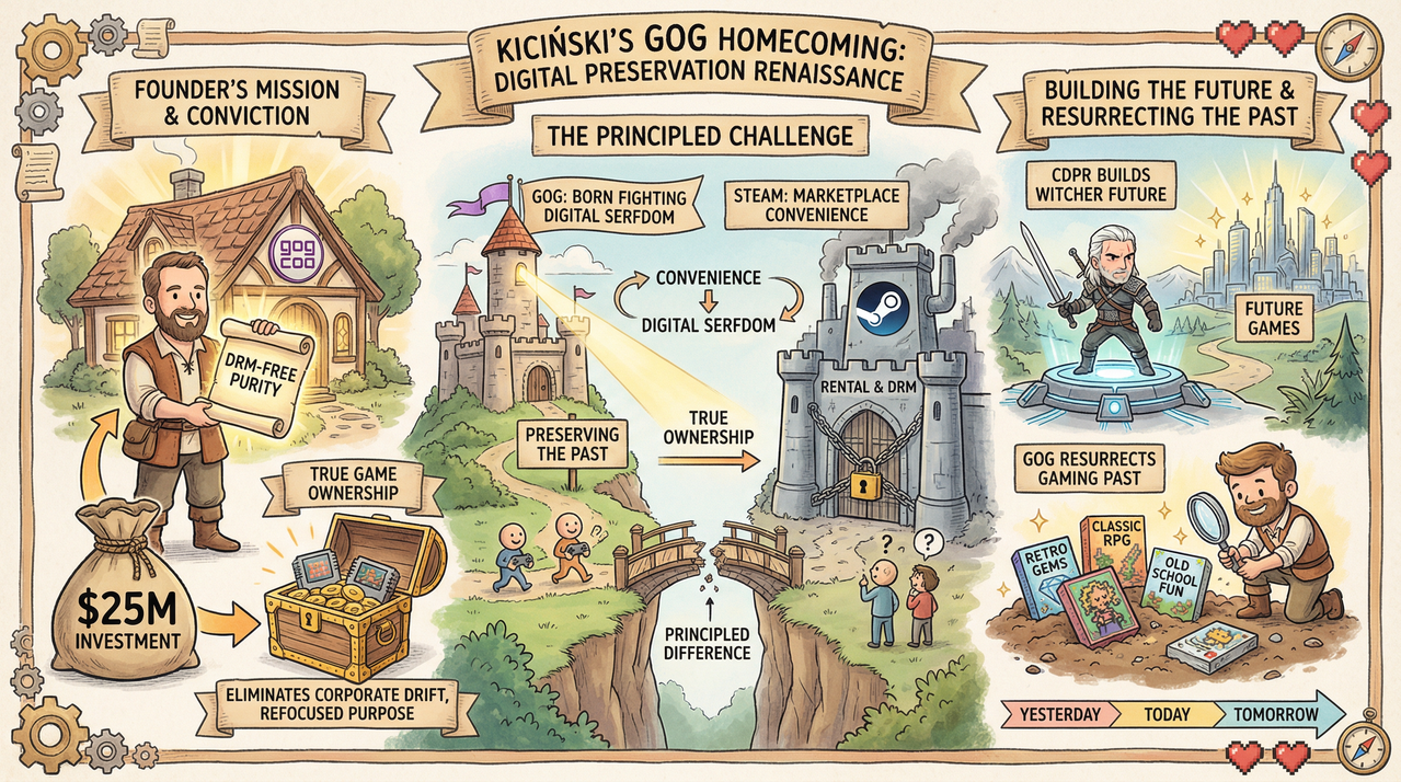 GOG's Founder Returns - Michał Kiciński's Vision to Challenge Steam Dominance 1 Digital game storefront interface representing DRM-free PC gaming platforms