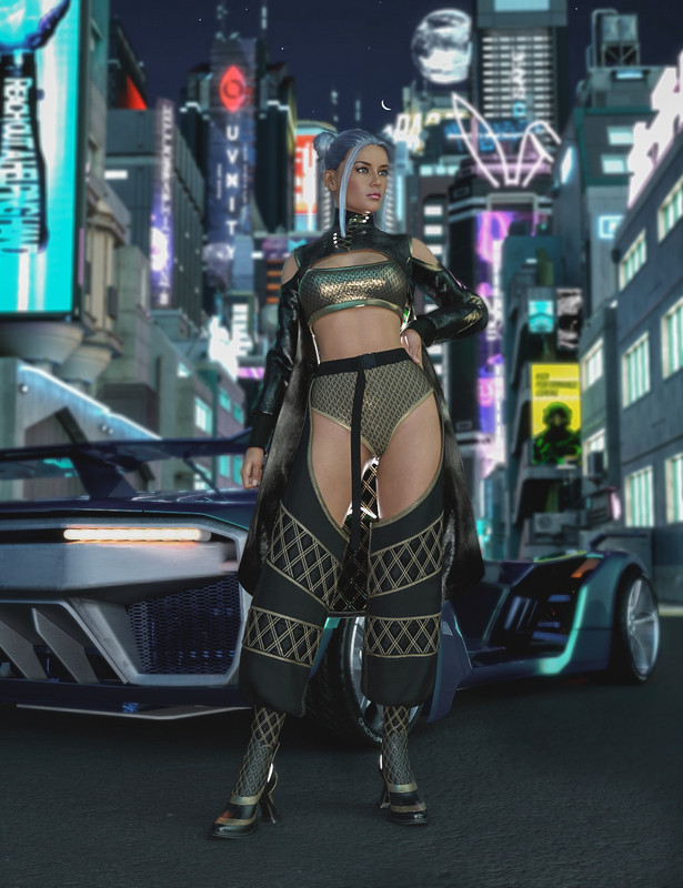 Cyber Killer W dForce Outfit for Genesis 8.1 Female