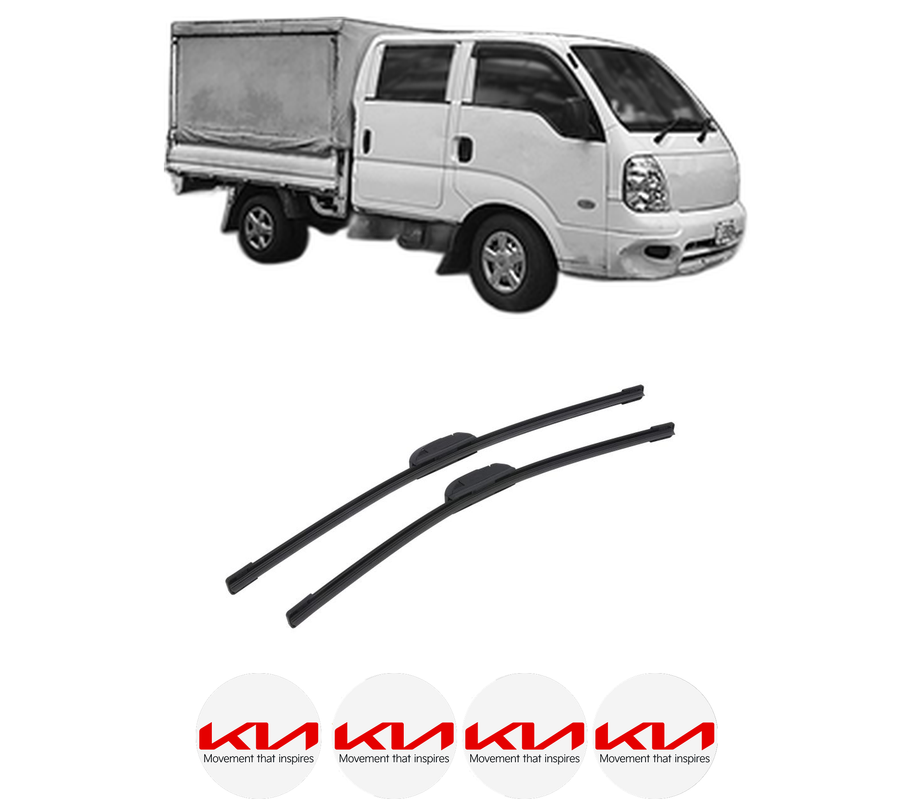 Set stergatoare auto KIA K2900 din 2008, pentru parbriz auto, 2 bucati, Bosch Aerotwin Retrofit, din cauciuc siliconat rezistent, 4 Stickere Auto KIA