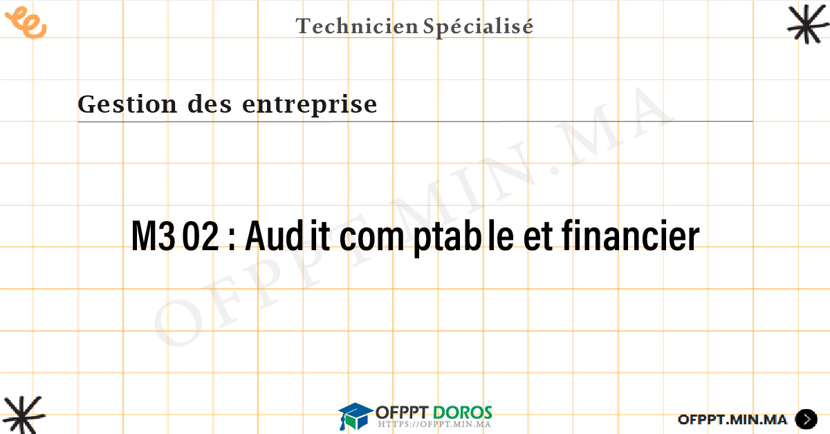 Sommaire détaillé du cours Audit comptable et financier M302 OFPPT - Structure du module