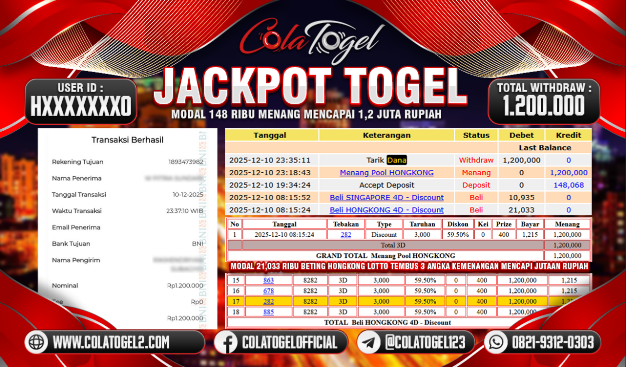 JACKPOT HONGKONG LOTTO!!