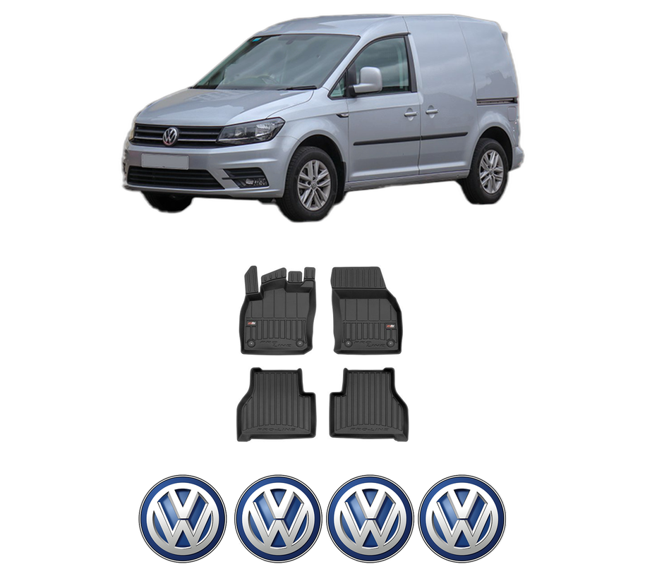 Set covorase presuri Volkswagen CADDY ALLTRACK IV Box Body/MPV (SAA) din 2015-2020, auto, din cauciuc thermoplastic, 4 Stickere auto cu Volkswagen