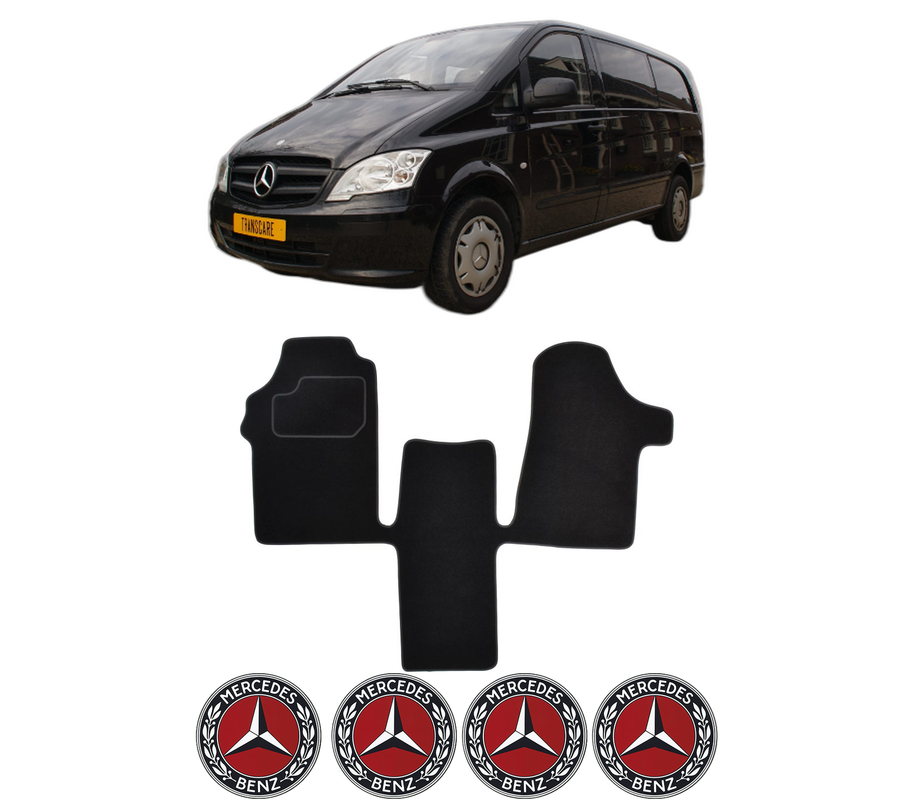 Set Covorase Presuri MERCEDES-BENZ VITO / MIXTO Van (W639) din 2003-2012, Auto, Material Textil Mocheta, 4 Stickere auto cu MERCEDES-BENZ
