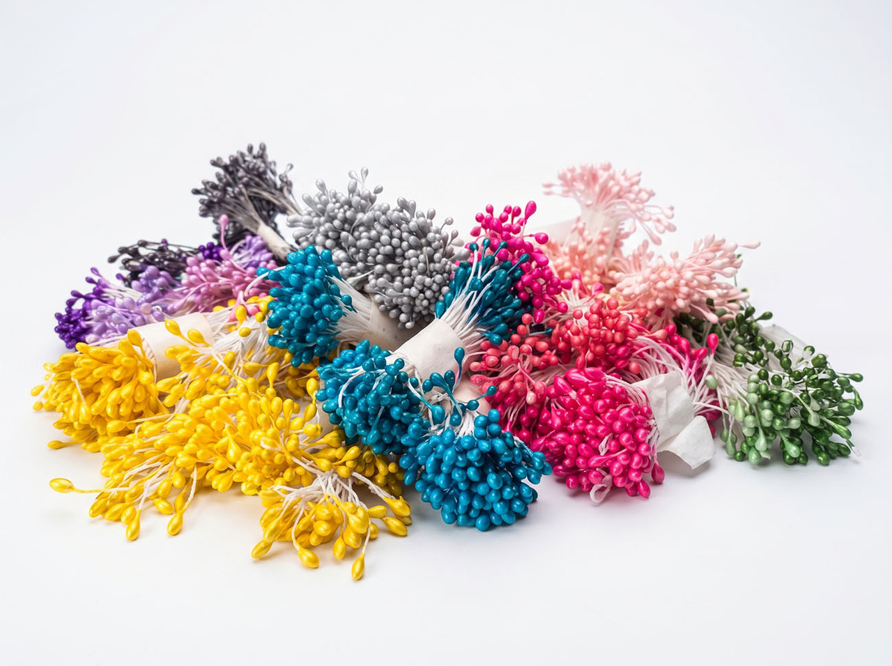 Pistilos tipo perla estambres para flores y decoración ramillo de 36pz