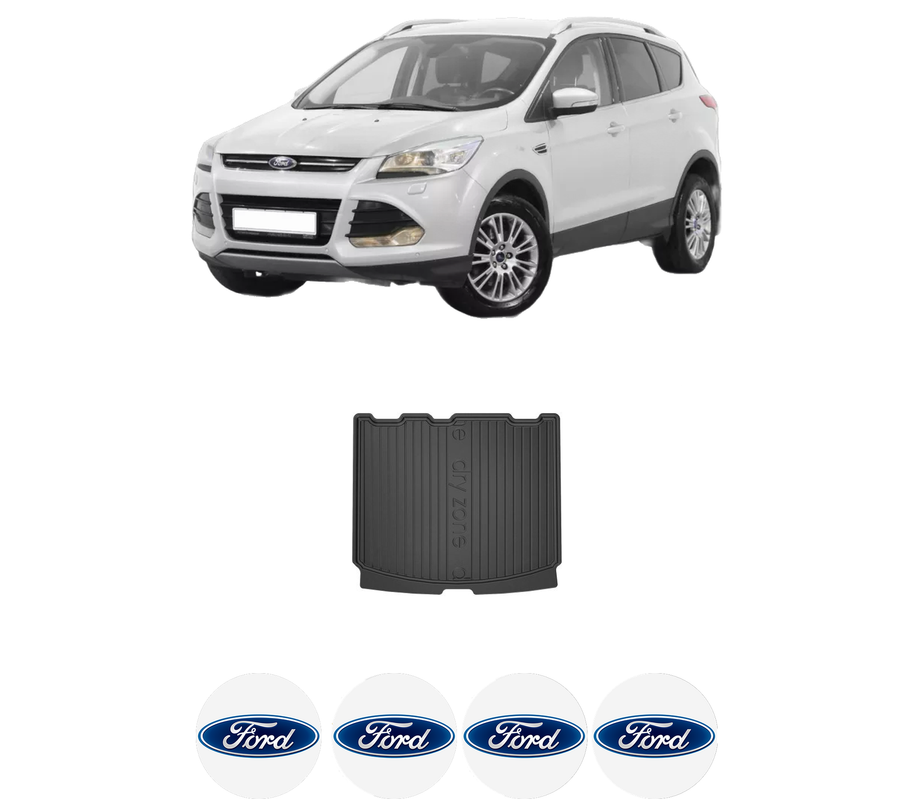 Tavita Portbagaj FORD KUGA II (DM2) din 2012-2019, Protectie Portbagaj Auto, 4x Stickere auto cu FORD