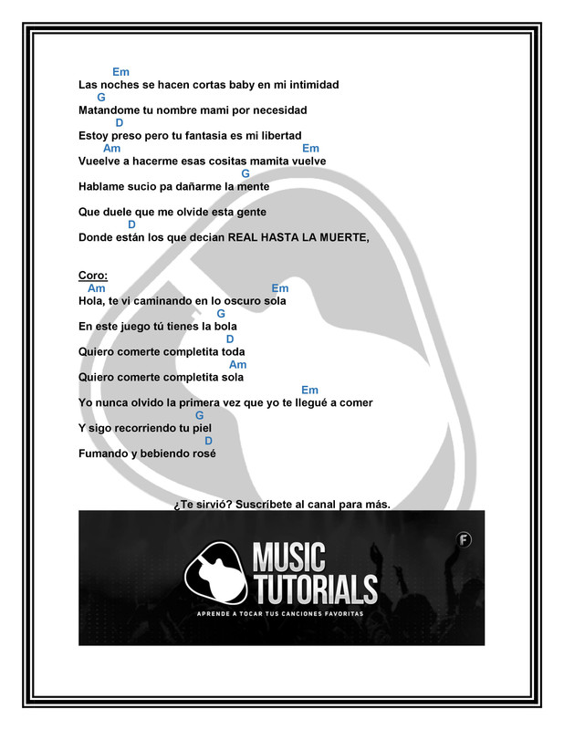 Cómo tocar Sola Remix Anuel, Wisin, Zion, Lennox, DY, Farruko en Guitarra |  Tutorial + PDF GRATIS ⋆ Music Tutorials