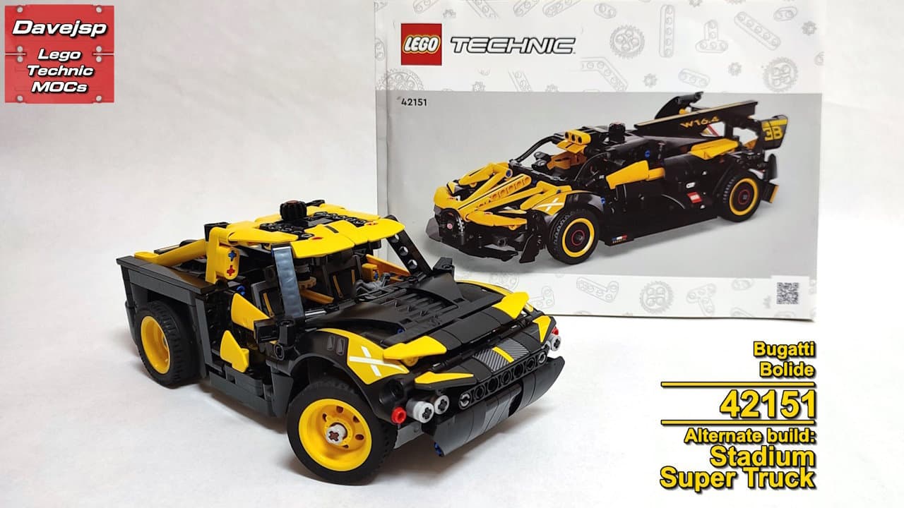 Lego Technic set 42151 Bugatti Bolide alternative model as a super stadium truck MOC
