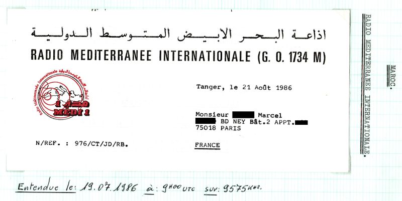 QSL-lettre de R.MEDITERRANEE INTERNATIONALE (Maroc) QSL-lettre-MEDI1-Maroc