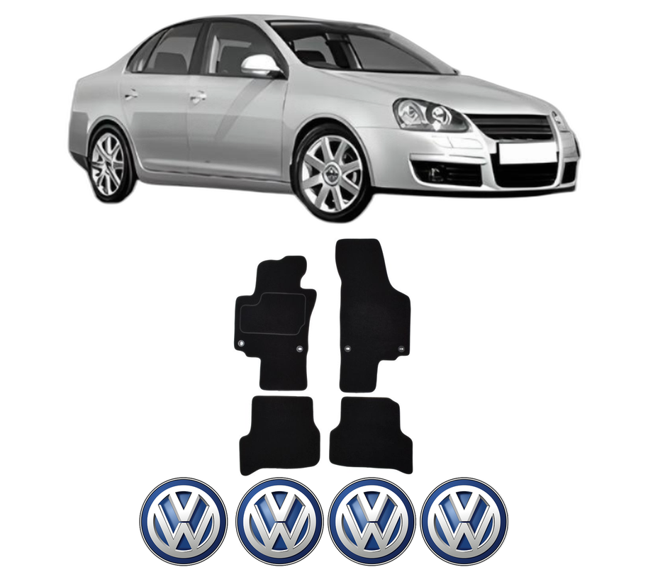 Set Covorase Presuri Volkswagen JETTA III (1K2) din 2004-2010, Auto, Material Textil Mocheta, 4 Stickere auto cu Volkswagen