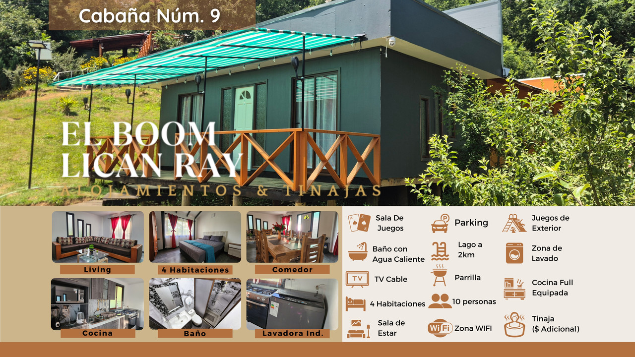 Cabaña N°9  en El Boom Lican Ray