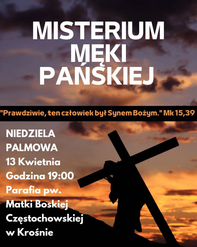 Droga Krzyżowa 2025 – 13 kwietnia, g. 19.00