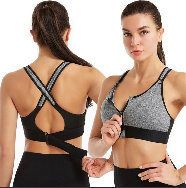 Front Zipper Sports Bra (Free size) Premium Stuff - image 2