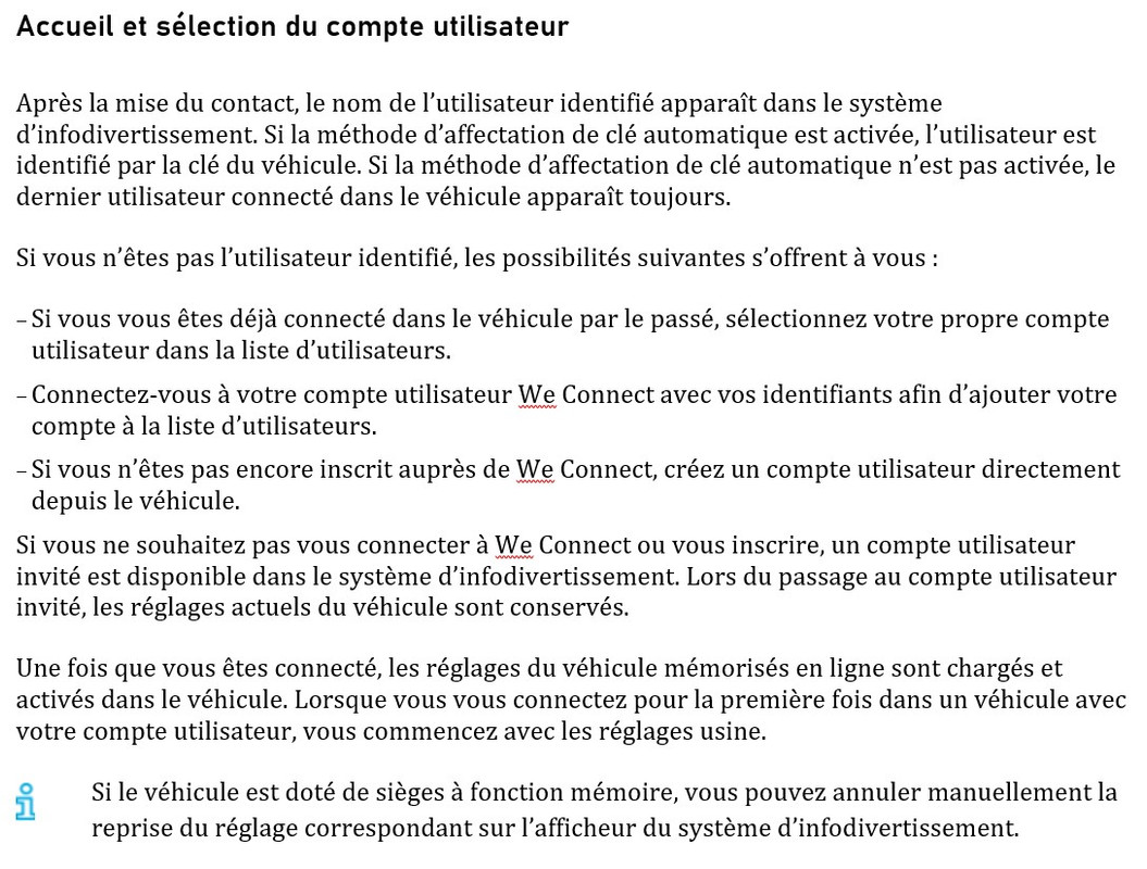 utilisateur weconnect