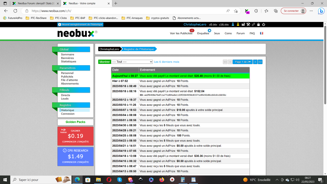 S'inscrire sur - Register on NEOBUX