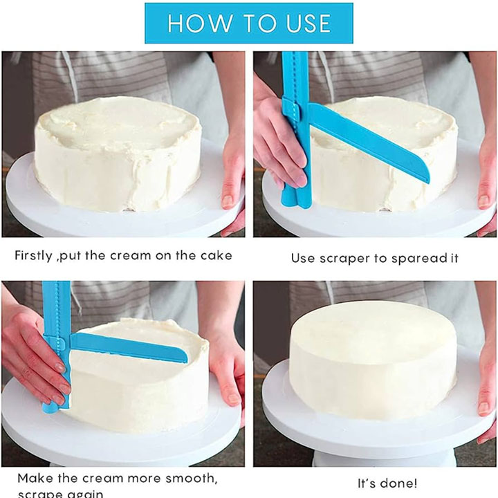 espatula alisador Regla ajustable para medir pasteles utensilio 