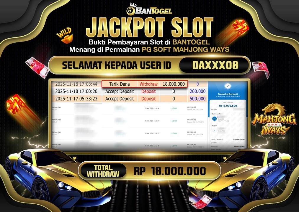 BUKTI JACKPOT LUNAS BANTOGEL