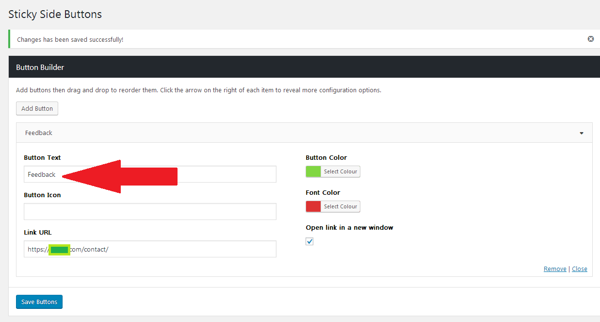 sticky side button dashboard setting problem