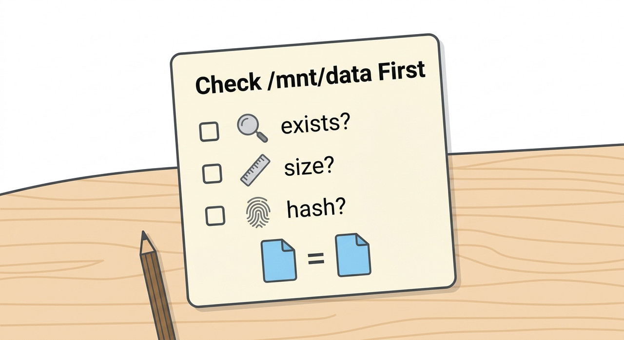 Fix ChatGPT CSV Visible but Missing in Sandbox (2026) 3 Checklist for an uploaded CSV unavailable in the ChatGPT sandbox: check exists, size and hash at /mnt/data