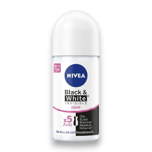 Nivea Black&White Invisible Clear Roll On 50 Ml