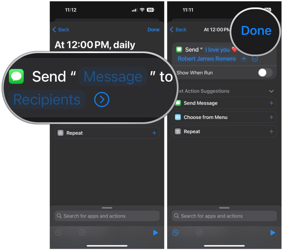 Delete a Plan Content Messages on an iPhone