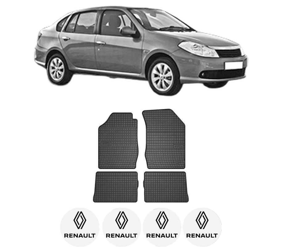 Set covorase presuri RENAULT THALIA II (LU_) din 2008-2014, auto, din cauciuc thermoplastic, 4 Stickere auto cu RENAULT