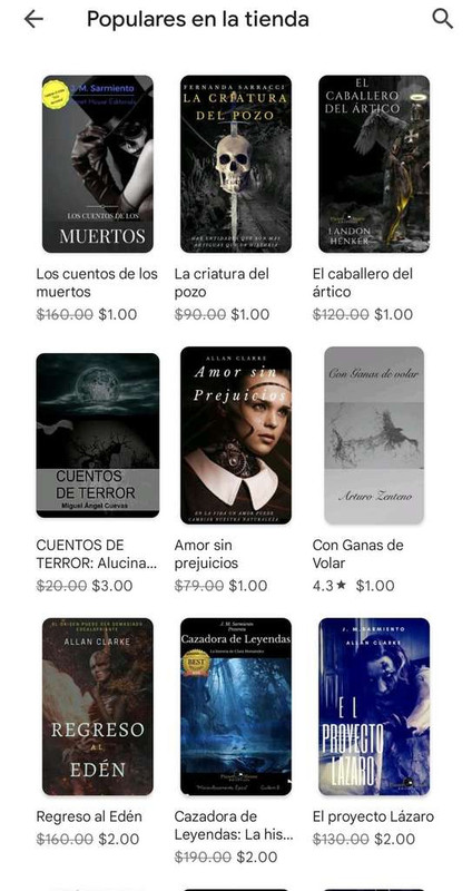 Google Play: Libros electrónicos desde 1 peso en la sección POPULARES EN LA TIENDA